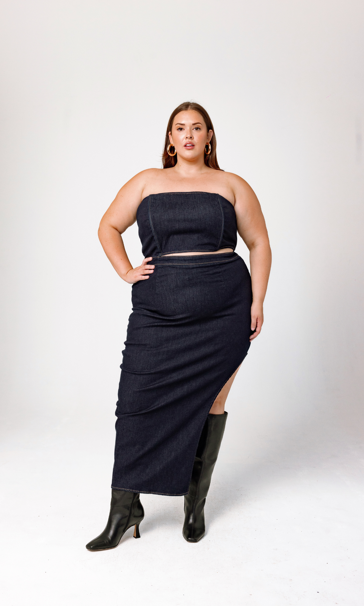 Black Curvy Denim Dress Isabella Dress Denim Denim (12) Black Curvy Denim Dress Isabella Dress Denim Denim (12)