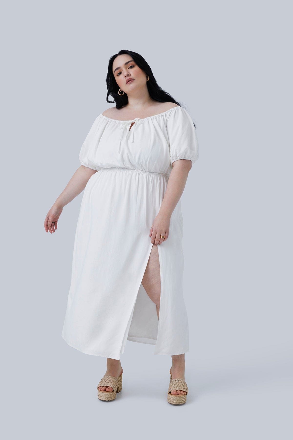 Gia Midi Dress White - Gia IRL Plus Size GIA/irl